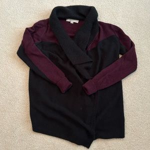 LOFT black and purple cardigan sweater, hardly worn, size XS